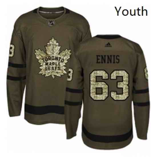 Youth Adidas Toronto Maple Leafs 63 Tyler Ennis Authentic Green Salute to Service NHL Jersey